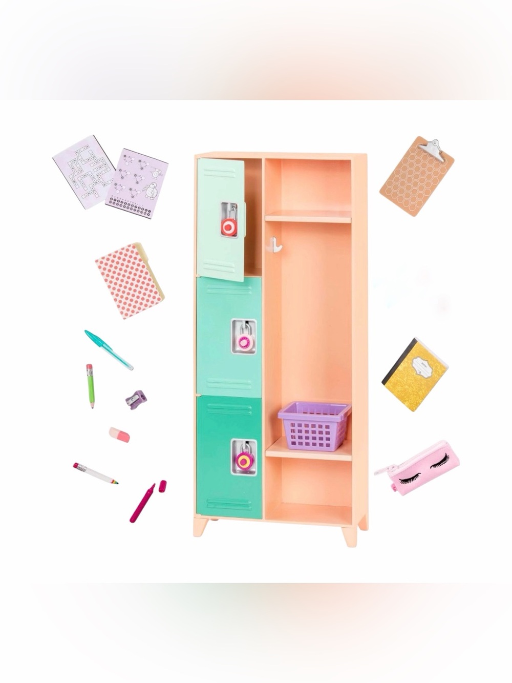 Our Generation, Classroom Cool Locker Set Deluxe, Accessory Set